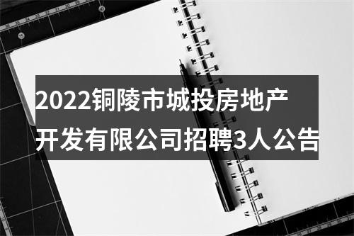 2022铜陵市城投房地产开发有限公司招聘3人公告 图片